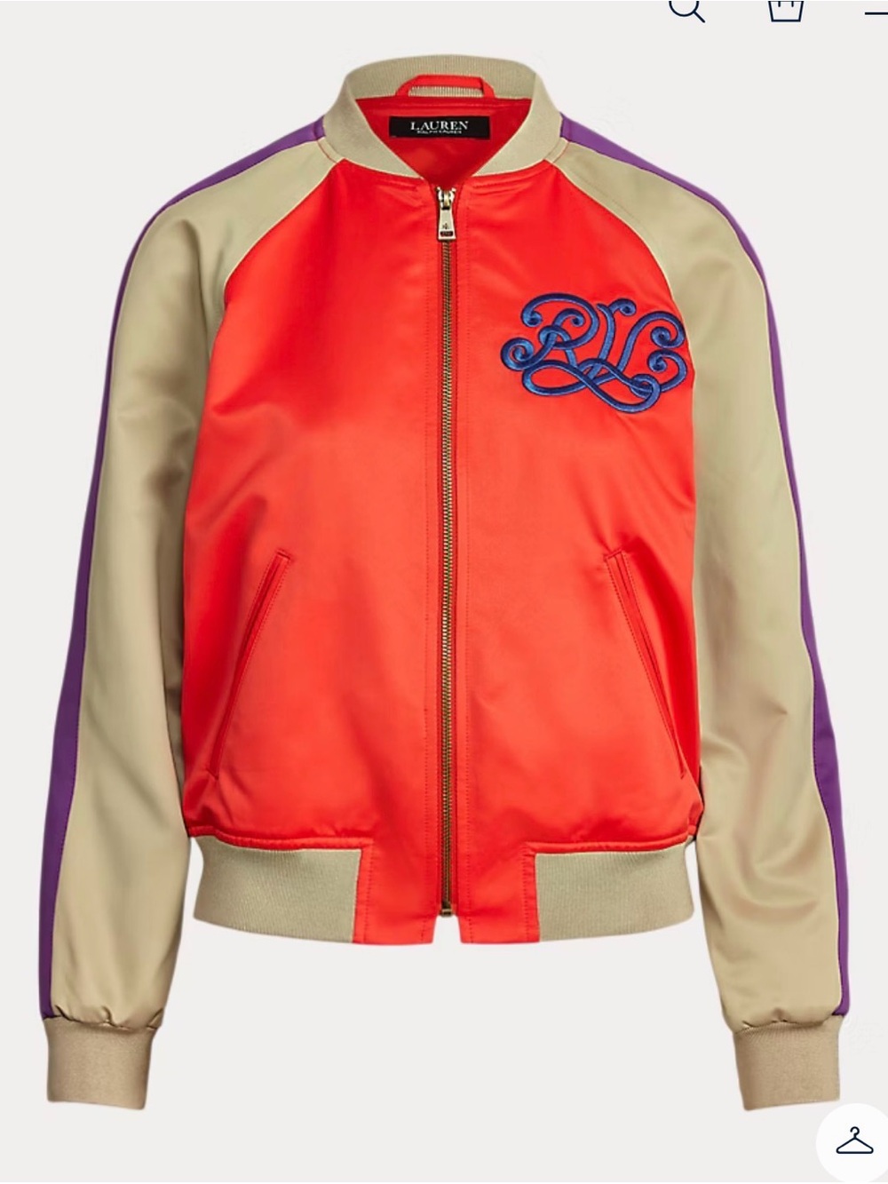 NWOT Ralph Lauren Embroidered Dragon Satin Bomber Jacket Women’s Size S Rare